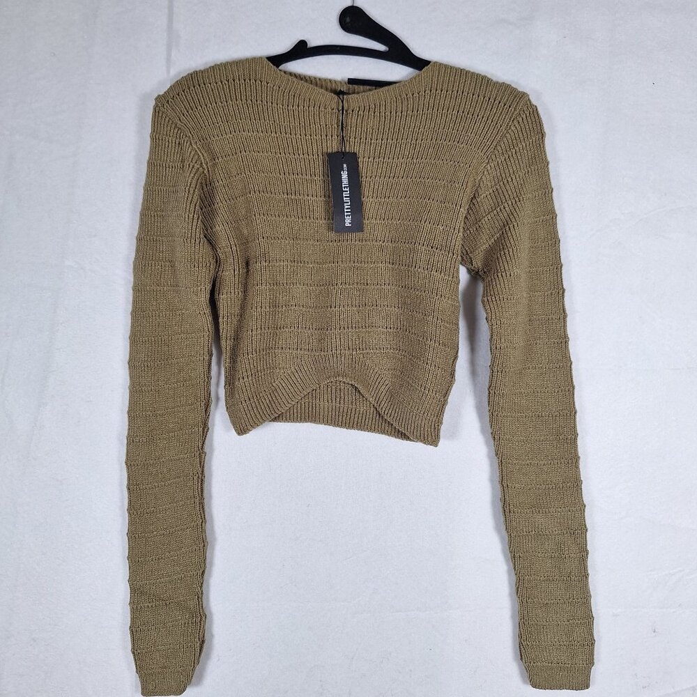 NWT Pretty Little things green crop sweater size large
